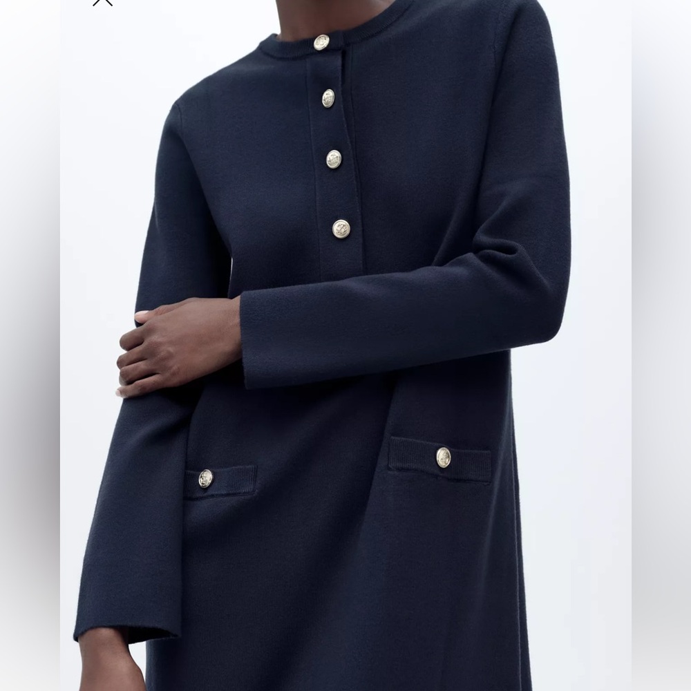 NWT🔥Zara Navy Knit Mini Dress